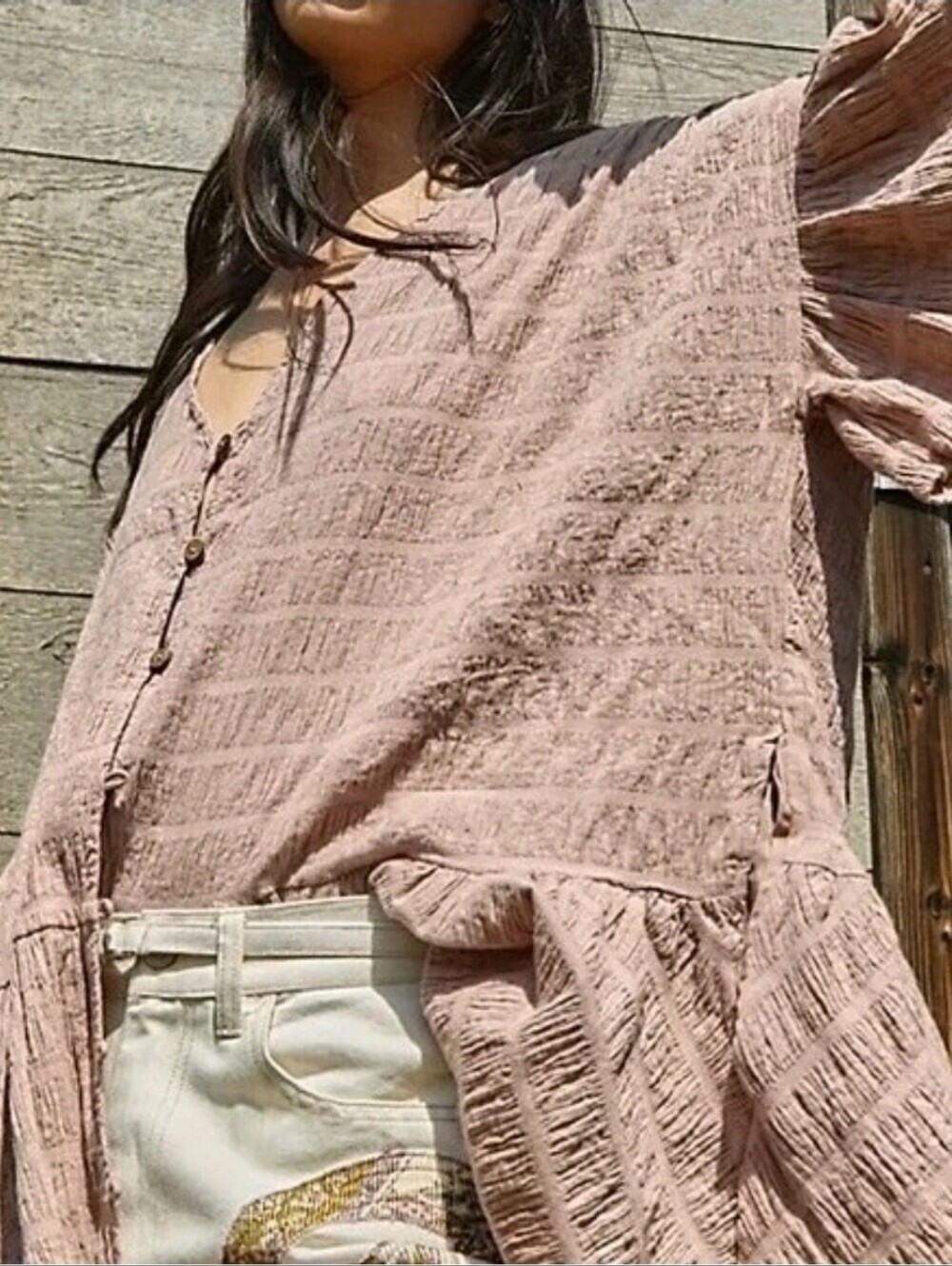 Free People | Blush Kaylani Button Tunic Mini Dress Size XS